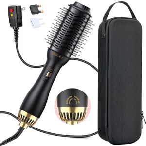 Full Size Dual Voltage Hair Blow Dryer Brush for International Travel